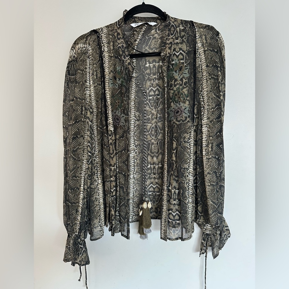 Zara Bohemian Style Tunic blouse | size Large